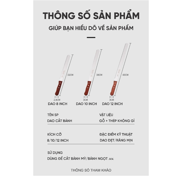Dao răng cưa cắt bánh mì | 25 và 30cm