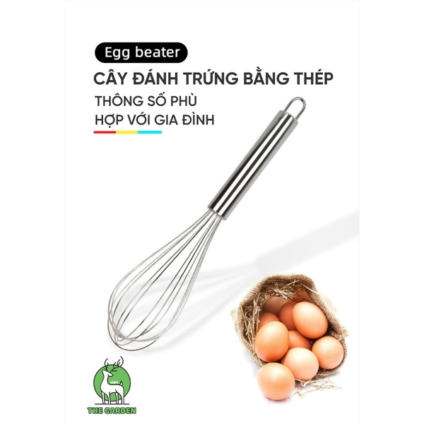 Phơi đánh trứng bằng tay inox | Chiều dài 20 - 25 - 30cm
