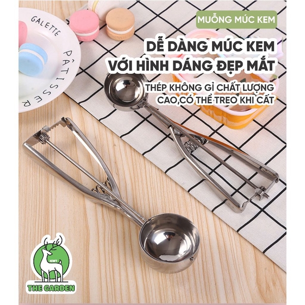 Muỗng múc kem | Chất liệu inox | Đầu múc kích thước 5cm