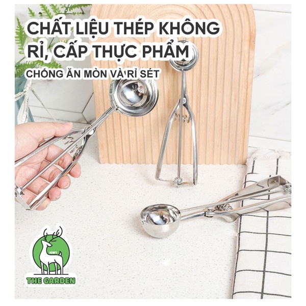 Muỗng múc kem | Chất liệu inox | Đầu múc kích thước 5cm