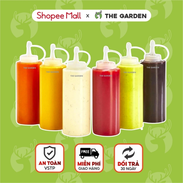 Bình Nhựa Đựng Tương, Sirup, Nước Sốt, Chai lọ đựng siro | Nhiều Dung Tích | Có Vạch Chia | Hình vuông