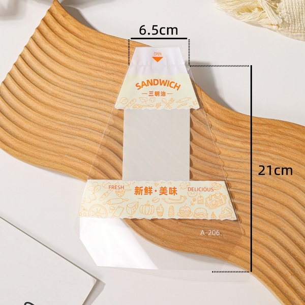 Túi nilon đựng bánh mì bông lan tam giác | Combo 100 túi | Nhiều màu sắc