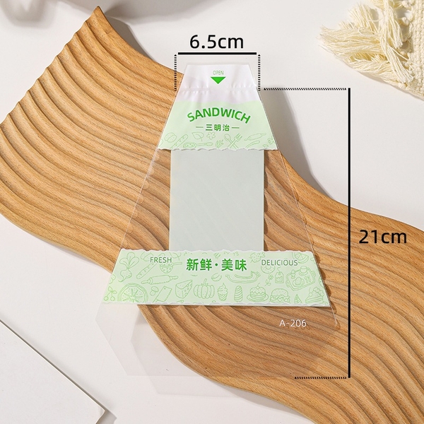 Túi nilon đựng bánh mì bông lan tam giác | Combo 100 túi | Nhiều màu sắc
