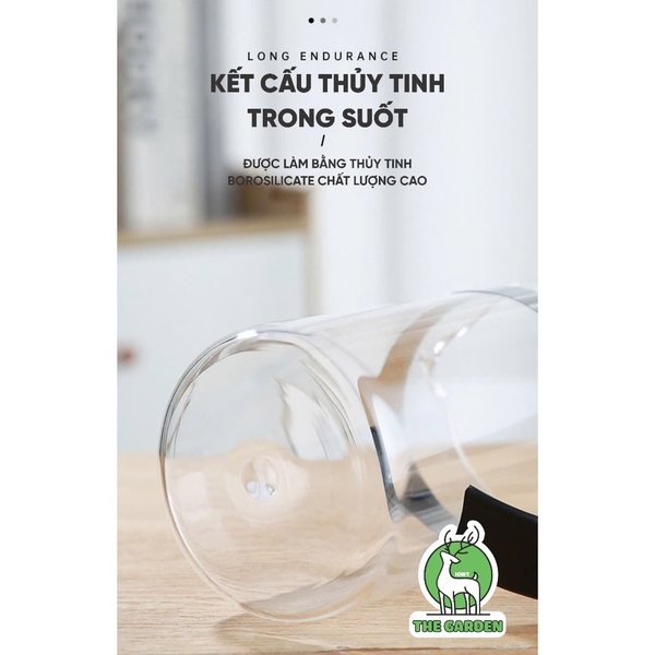 Phin pha cà phê French Press thủy tinh Borosilicate |Dung tích 600 ML và 350ml