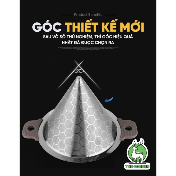 Phễu lọc trà 2 lớp Inox | Đường kính 23cm và 14.,5cm