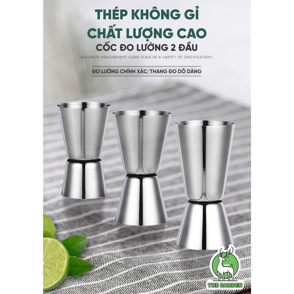 Jigger 2 đầu | Chất liệu inox | Dung tích 20/40ml và 15/30ml