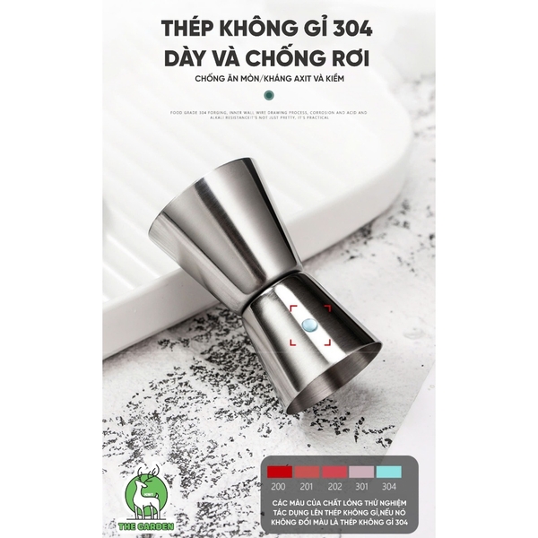 Jigger 2 đầu | Chất liệu inox | Dung tích 20/40ml và 15/30ml