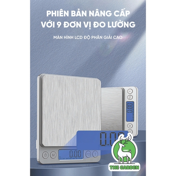 Cân Tiểu Ly Điện Tử | Model i-2000 | Định lượng 3kg - 0.1g | Có đèn LED