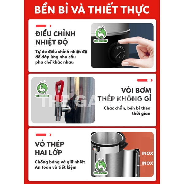 Bình Đun Nước Nóng THE GARDEN 16L | Công suất 1500W