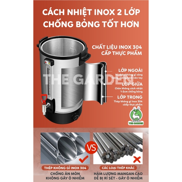 Bình Đun Nước Nóng THE GARDEN 12L | Công suất 1500W