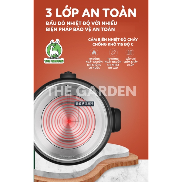 Bình Đun Nước Nóng THE GARDEN 12L | Công suất 1500W