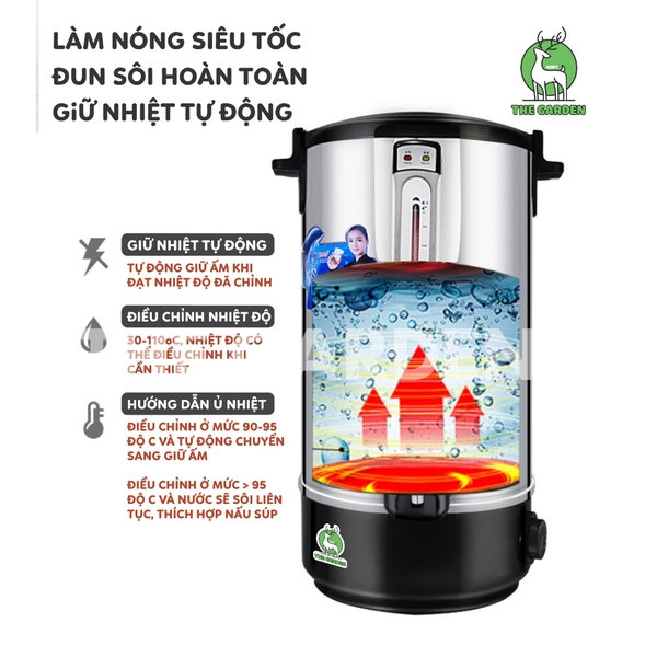Bình Đun Nước Nóng THE GARDEN 16L | Công suất 1500W