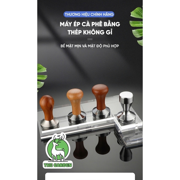 Tamper nén café 58mm | Tay cầm inox hoặc gỗ