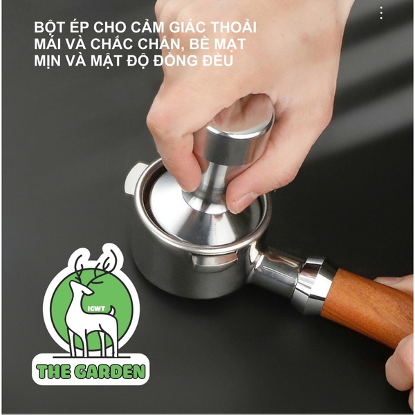 Tamper nén café 58mm | Tay cầm inox hoặc gỗ