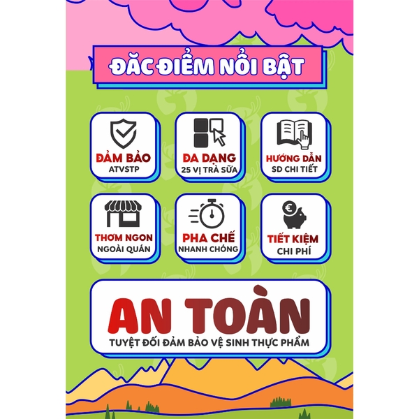 Set nguyên liệu trà sữa Tự Pha THE GARDEN | 30-35 Ly | Nhiều vị