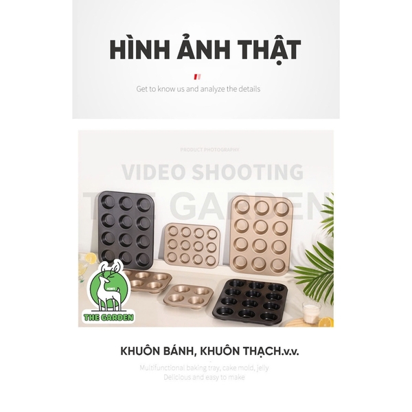 Khuôn nướng bánh Cupcake | Thép Carbon chống dính | Nhiều kích thước
