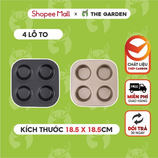 Khuôn nướng bánh Cupcake | Thép Carbon chống dính | Nhiều kích thước