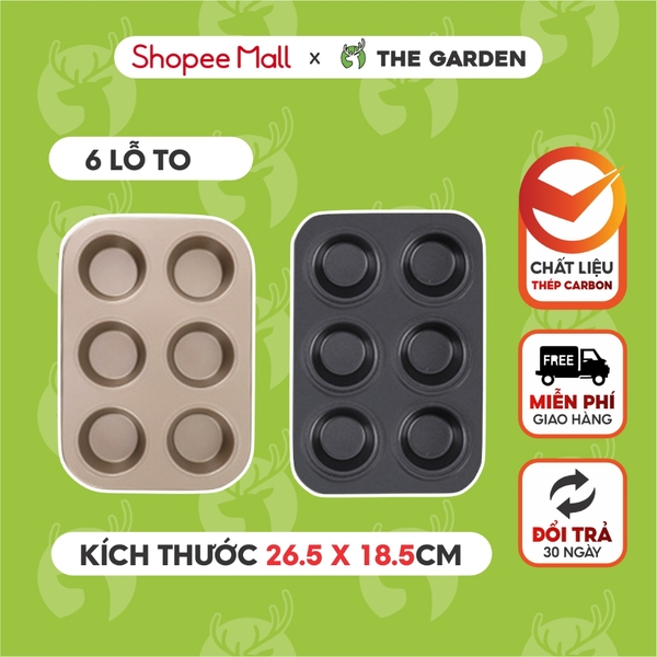 Khuôn nướng bánh Cupcake | Thép Carbon chống dính | Nhiều kích thước