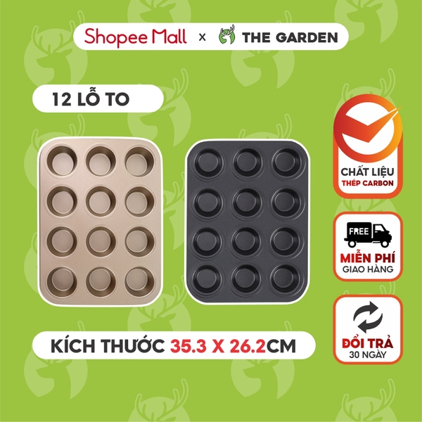 Khuôn nướng bánh Cupcake | Thép Carbon chống dính | Nhiều kích thước