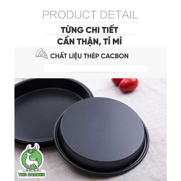 Khay nướng bánh Pizza | Thép carbon chống dính | Đường kính 16 - 18 - 20 - 23 - 26 cm