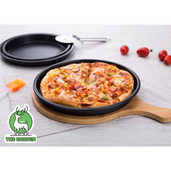 Khay nướng bánh Pizza | Thép carbon chống dính | Đường kính 16 - 18 - 20 - 23 - 26 cm