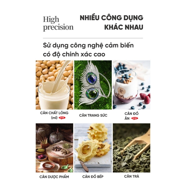 Cân Tiểu Ly Điện Tử | Model SF400A Nâng Cấp | Định lượng 5kg - 1g | Có đèn LED | Sạc điện