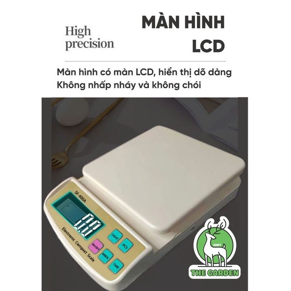 Cân Tiểu Ly Điện Tử | Model SF400A Nâng Cấp | Định lượng 5kg - 1g | Có đèn LED | Sạc điện