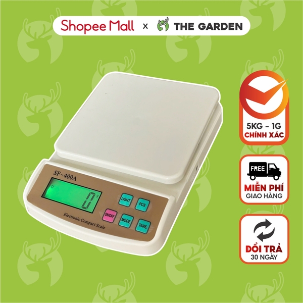 Cân Tiểu Ly Điện Tử | Model SF400A Nâng Cấp | Định lượng 5kg - 1g | Có đèn LED | Sạc điện