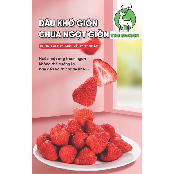 Dâu tây sấy giòn THE GARDEN | Túi 500GR