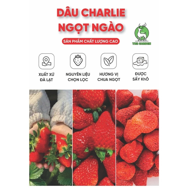 Dâu tây sấy giòn THE GARDEN | Túi 500GR
