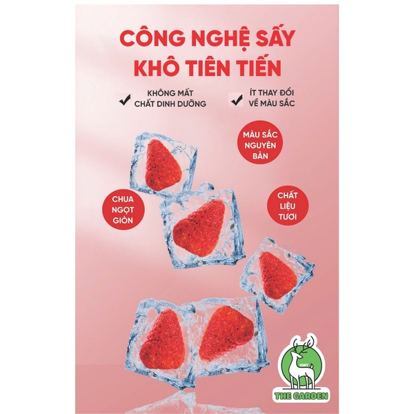 Dâu tây sấy giòn THE GARDEN | Túi 500GR