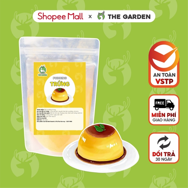 Bột Pudding Trứng THE GARDEN | Nhiều vị Socola, Matcha, Dâu, Khoai Môn | Gói 100g
