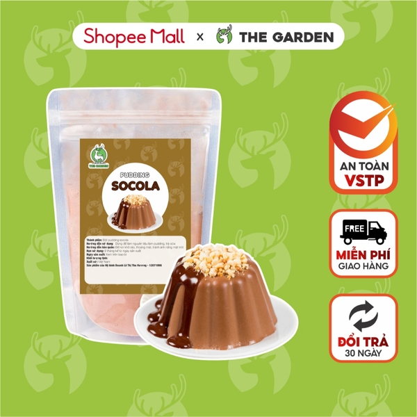 Bột Pudding Trứng THE GARDEN | Nhiều vị Socola, Matcha, Dâu, Khoai Môn | Gói 100g