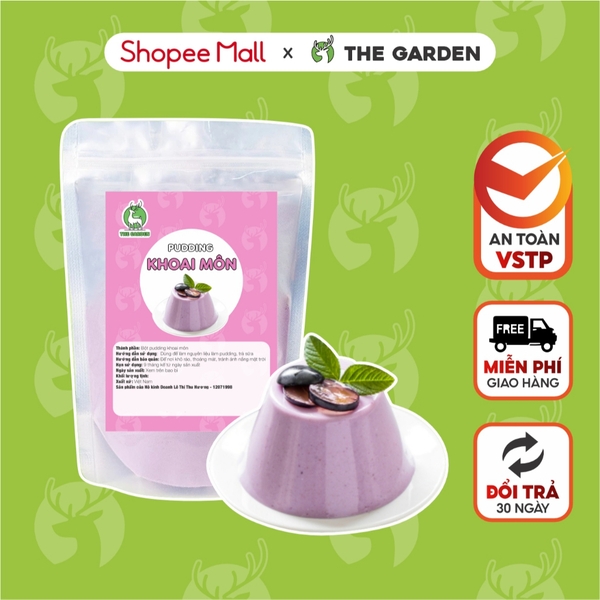 Bột Pudding Trứng THE GARDEN | Nhiều vị Socola, Matcha, Dâu, Khoai Môn | Gói 100g
