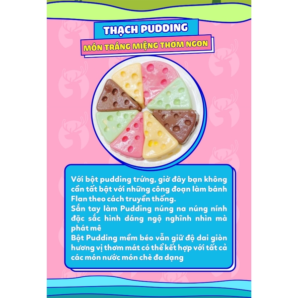Bột Pudding Trứng THE GARDEN | Nhiều vị Socola, Matcha, Dâu, Khoai Môn | Gói 100g