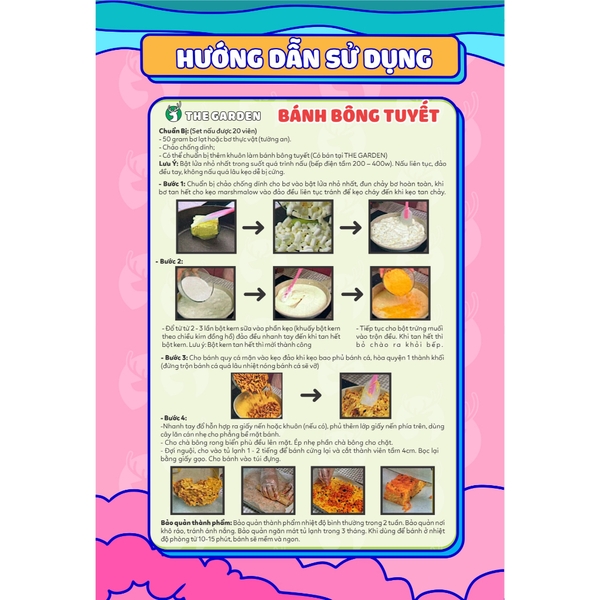 Set Nguyên Liệu Làm Bánh Bông Tuyết THE GARDEN thành phẩm 40 viên