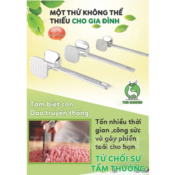Búa đập đá | Chất liệu inox | Chiều dài 20cm