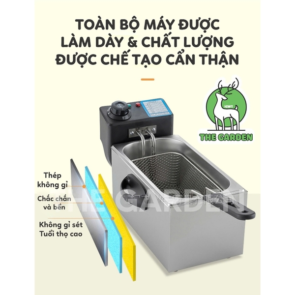 Bếp chiên ngập dầu nhúng điện SUNNY SN-04 | Dung tích 4L | Công suất 2000W