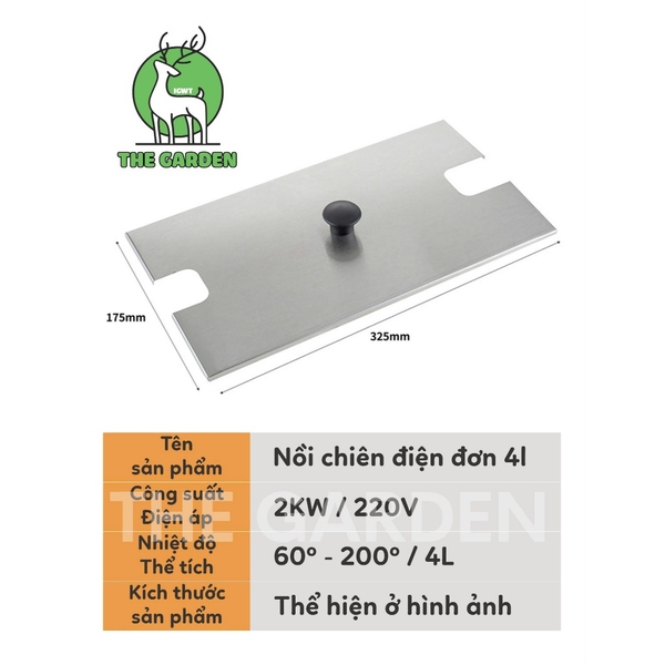 Bếp chiên ngập dầu nhúng điện SUNNY SN-04 | Dung tích 4L | Công suất 2000W