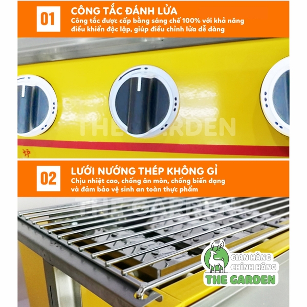 Bếp nướng Gas không khói THE GARDEN BN-04N | 4 HỌNG NGẮN