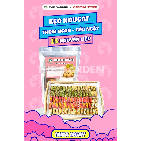Set nguyên liệu làm kẹo nougat hạnh phúc THE GARDEN | 15 nguyên liệu | Thành phẩm 60 viên