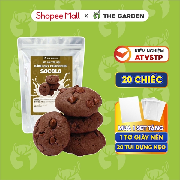 Set nguyên liệu làm bánh Chocochip Cookie | Thành phẩm 20 chiếc | 3 Vị Redvelvet - Socola - Matcha