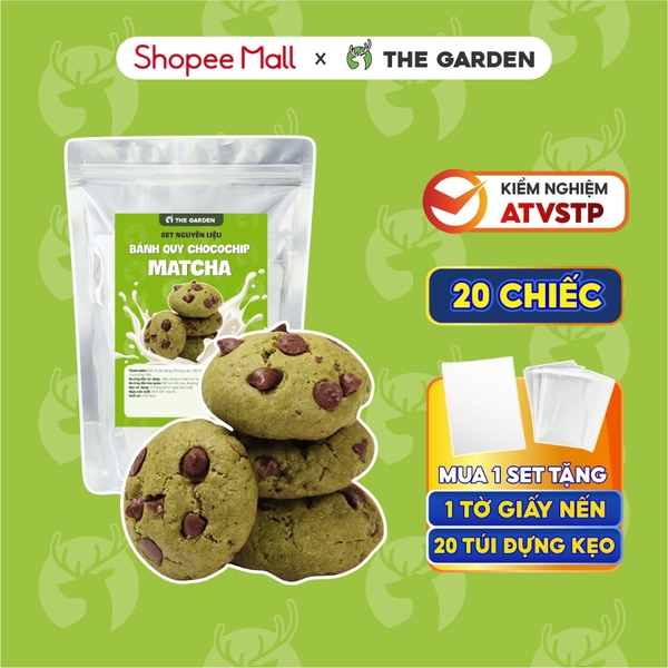 Set nguyên liệu làm bánh Chocochip Cookie | Thành phẩm 20 chiếc | 3 Vị Redvelvet - Socola - Matcha