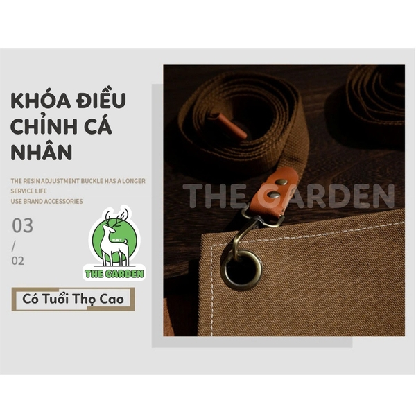 Tạp dề pha chế dài vải Canvas cao cấp | Chỉnh dây đeo | Nhiều màu