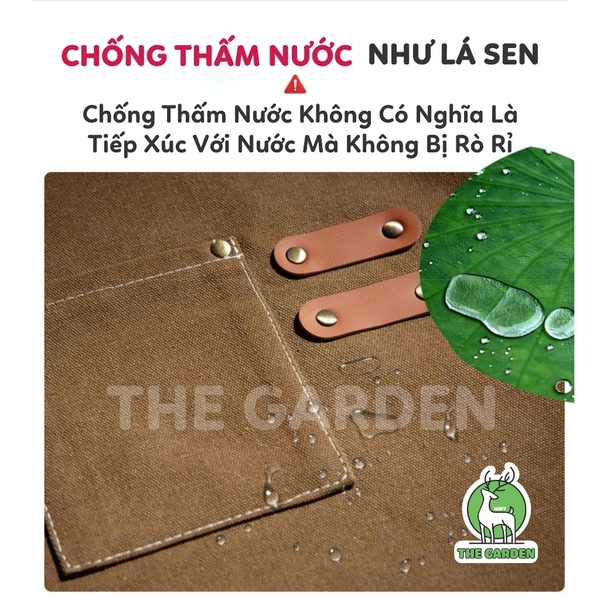 Tạp dề pha chế dài vải Canvas cao cấp | Chỉnh dây đeo | Nhiều màu