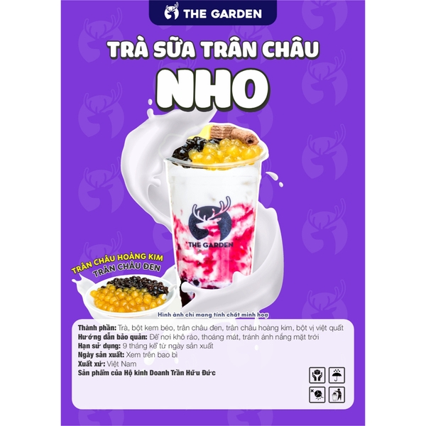 Set nguyên liệu trà sữa Tự Pha THE GARDEN | Thành phẩm 6-8 ly | Nhiều vị