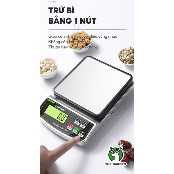 Cân Tiểu ly Điện Tử chống nước | Model TG-07 | Định lượng 3kg-0.1g | Có đèn LED | Sạc điện