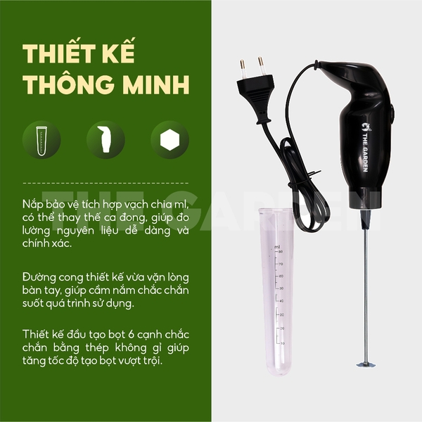 Máy tạo bọt sữa, đánh bọt cafe, máy trộn cầm tay THE GARDEN TG-25 Công Suất 25W Tiện Lợi
