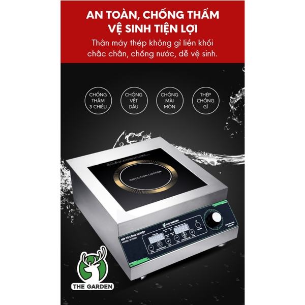 Bếp từ công nghiệp GREENFIRE GF-5000 bếp công suất lớn 5000W phiên bản Tiếng Việt