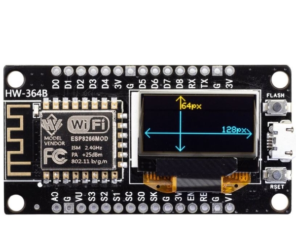 Kít RF thu phát Wifi ESP8266 NodeMCU Oled 0.96inch | Thế Giới Module